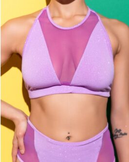 Top triangle – Glitter lilas