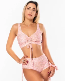 Arya shorty- Léopard rose