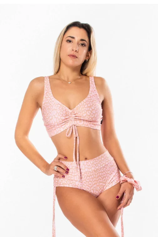 Arya shorty- Léopard rose
